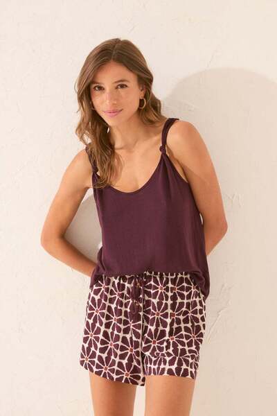 Women'secret Maroon viscose vest top