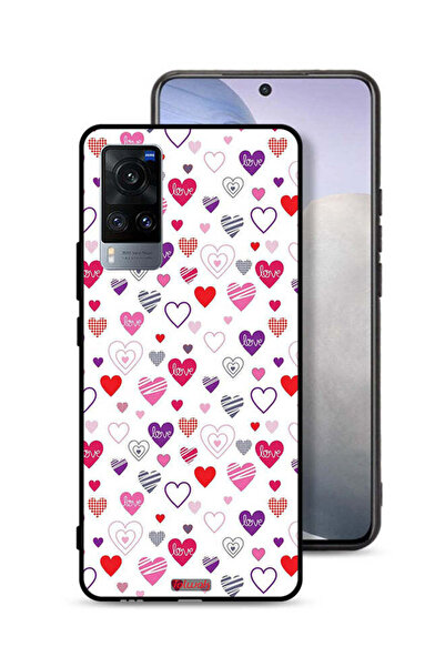 Tolwak Vivo X60 Protective Case Cover Hearts Doodle
