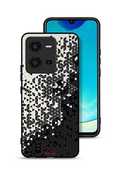 Tolwak غطاء حماية لهاتف Vivo V25 5G بنمط مثلث فني رقمي