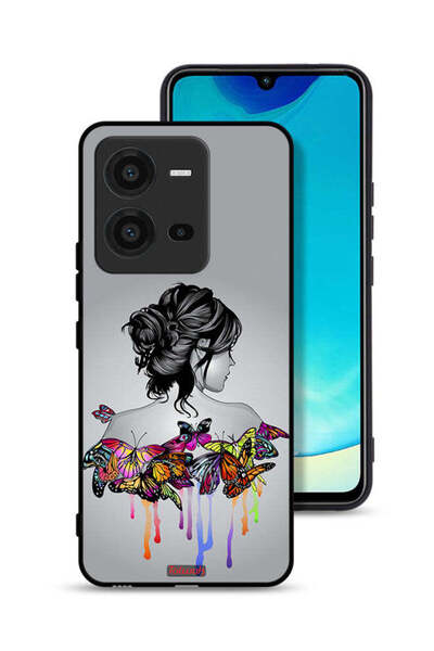 Tolwak Vivo V25 5G Protective Case Cover Butterflies And Girl Abstract Art