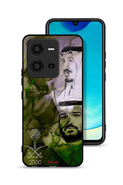 Tolwak غطاء حماية فيفو V25 5G، ملصق فني للملك سلمان وولي العهد محمد