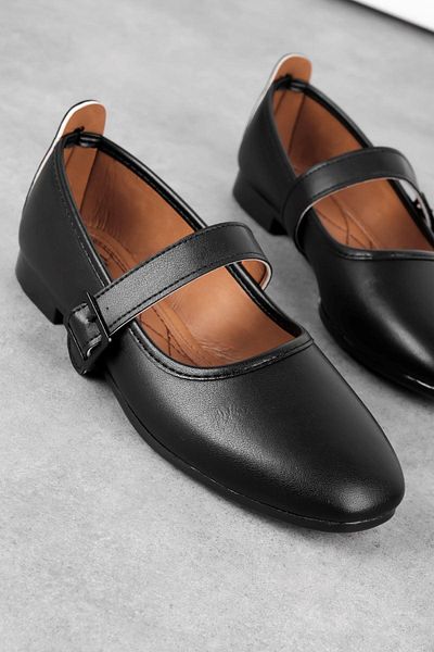 Papuçsepeti Shoe Basket Bn101 Belt Detailed Casual Women's Ballerina Shoes