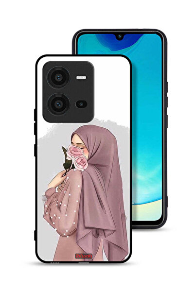 Tolwak غطاء حماية لهاتف Vivo V25 5G برسومات فتاة تحمل ورودًا