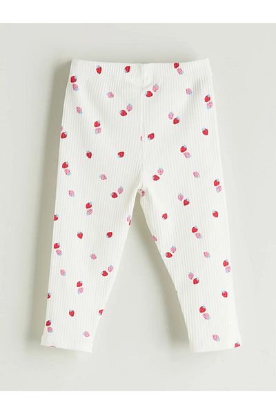 LC Waikiki Printed Baby Girl Tights with Elastic Waist, 2-Piece