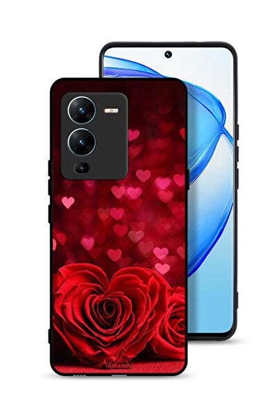 Tolwak غطاء حماية Vivo V25 Pro 5G بتصميم زهور على شكل قلب وفن تجريدي