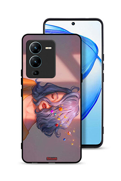 Tolwak Vivo V25 Pro 5G Protective Case Cover Girl And Space Art