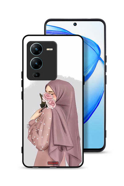 Tolwak غطاء حماية لهاتف Vivo V25 Pro 5G برسومات فتاة تحمل ورودًا