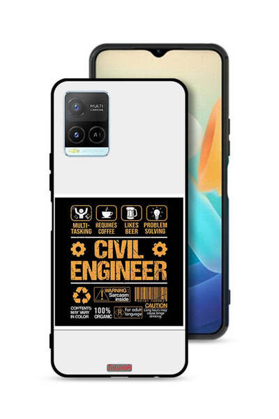 Tolwak غطاء حماية لهاتف Vivo Y21 - ملصق مهندس مدني