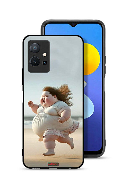 Tolwak غطاء حماية Vivo Y75 5G بتصميم فتاة سمينة تركض