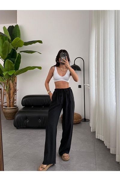 NATUFIAN STORE Women's Baggy Lyocell Fabric Trousers