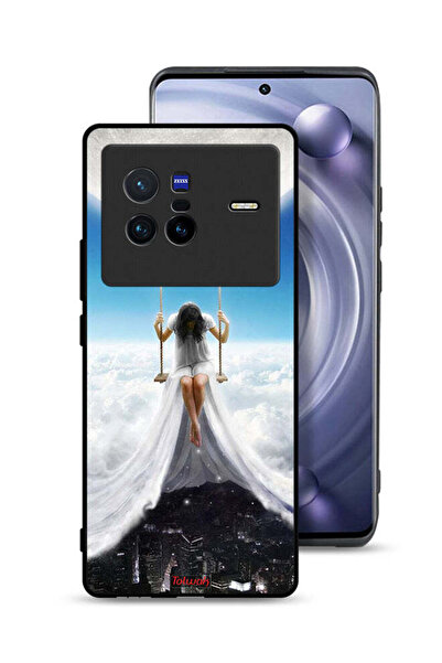 Tolwak غطاء حماية Vivo X80 بتصميم غيوم القمر والمدينة