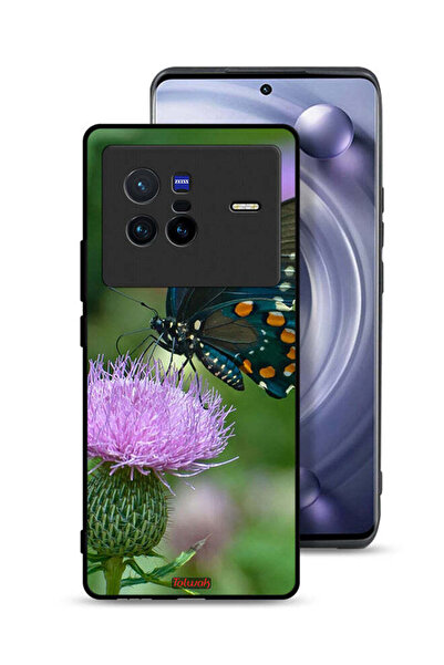 Tolwak Vivo X80 Protective Case Cover Butterfly Sitting On Flower