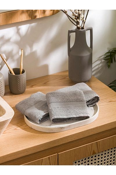 LC Waikiki Embroidered Cotton Hand Towel Set of 3 30X50 cm