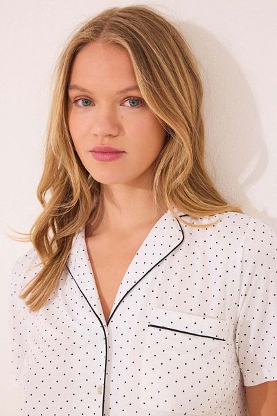 Women'secret White polka-dots Capri classic pyjamas