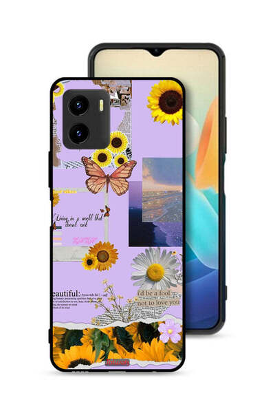 Tolwak Vivo Y15s Protective Case Cover Beautiful Sunflower Stickers