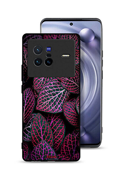 Tolwak غطاء حماية لهاتف Vivo X80 بنقشة أوراق سالجا