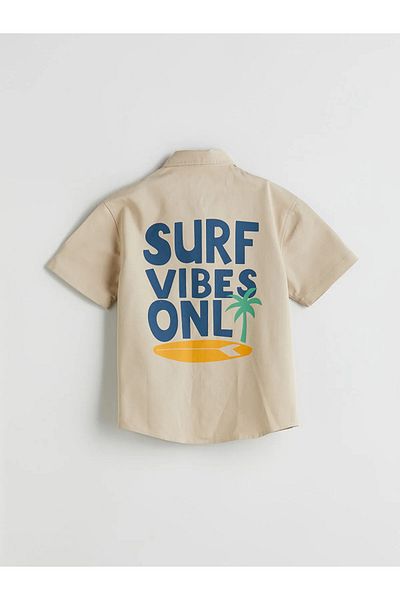 LC Waikiki Short Sleeve Printed Baby Boy Shirt