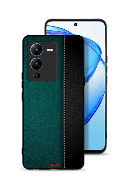 Tolwak غطاء حماية جلدي بنمط هندسي لهاتف Vivo V25 Pro 5G