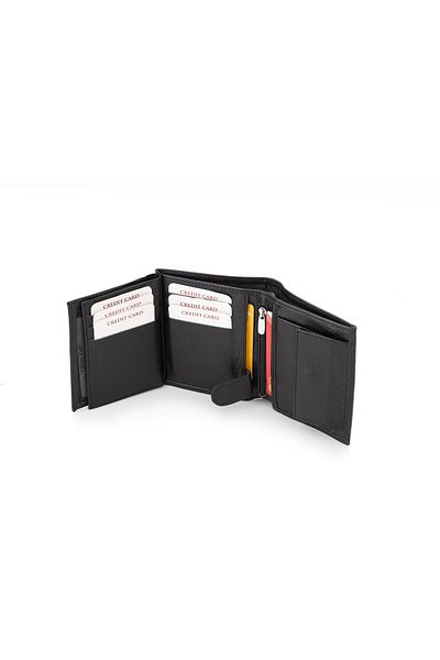 duarte deri Genuine Leather Men's Black Wallet