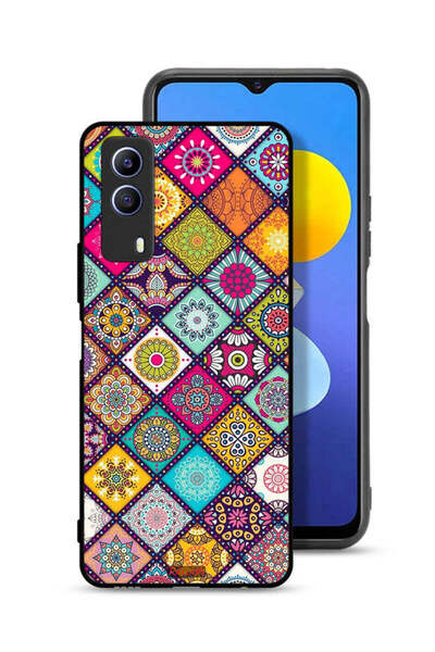 Tolwak غطاء حماية لهاتف Vivo T1x بنقشة مربعات ماندالا