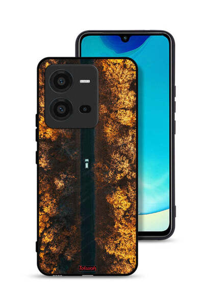 Tolwak غطاء حماية لهاتف Vivo V25 5G بتصميم طريق في أشجار الخريف