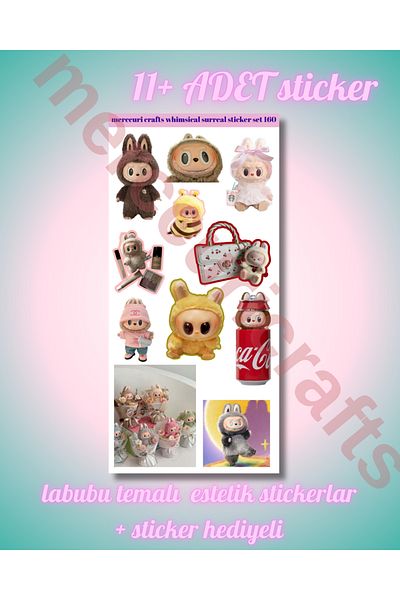 merccuri crafts Labubu Aesthetic Sticker (11+ Pieces High Quality) - for Notebook Agenda, Laptop, Scrapbooking