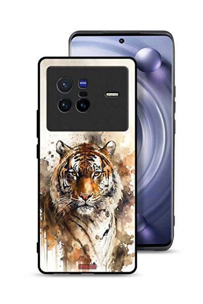 Tolwak غطاء حماية Vivo X80 بتصميم فن تجريدي بنقشة جلد النمر