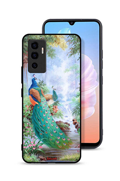 Tolwak غطاء حماية لهاتف Vivo V23e بتصميم الطاووس