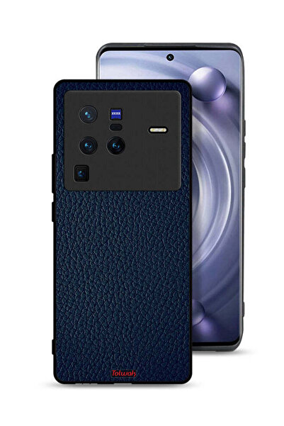Tolwak غطاء حماية جلدي بنمط هندسي لهاتف Vivo X80 Pro