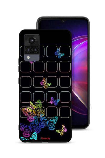 Tolwak Vivo V21 Protective Case Cover Colorful Butterflies
