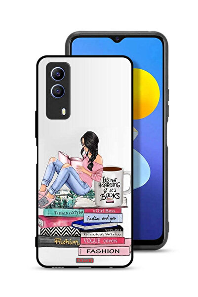 Tolwak غطاء حماية لهاتف Vivo T1x بتصميم فتاة وكتب أزياء فنية