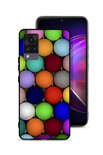 Tolwak غطاء حماية لهاتف Vivo V21 بتصميم كرات فنية تجريدية