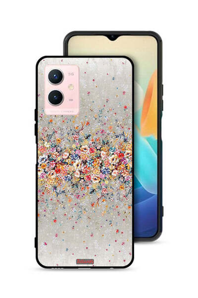 Tolwak غطاء حماية لهاتف Vivo Y33s 5G بنقشة زهور صغيرة وفن تجريدي