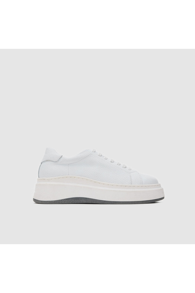 TOGO Beyaz Hakiki Deri Kadın Sneaker Ayakkabı [060144]