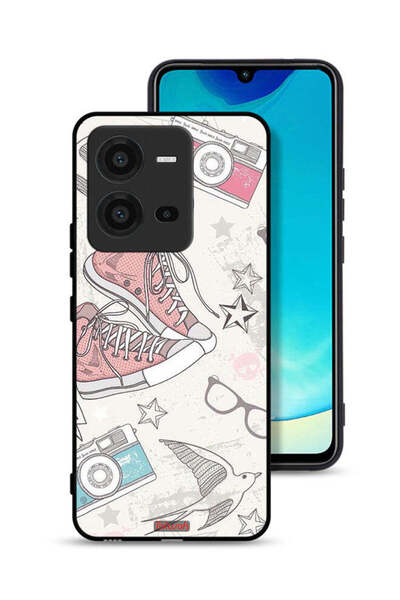 Tolwak غطاء حماية لهاتف Vivo V25 5G مع حذاء من القماش وفن الكاميرا