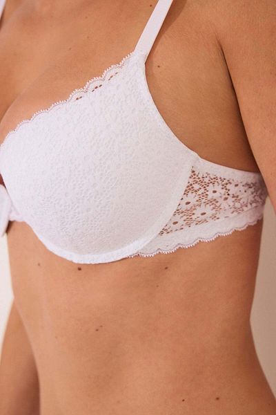 Women'secret GORGEOUS white floral lace push-up bra