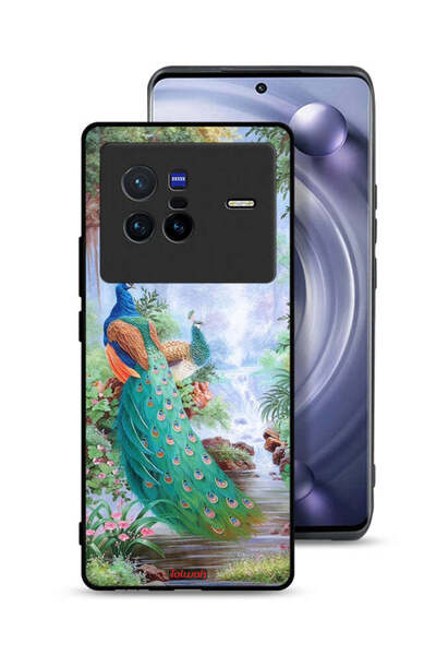 Tolwak غطاء حماية لهاتف Vivo X80 بنقشة الطاووس