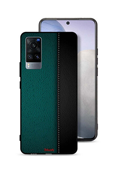 Tolwak غطاء حماية جلدي بنمط هندسي لهاتف Vivo X60