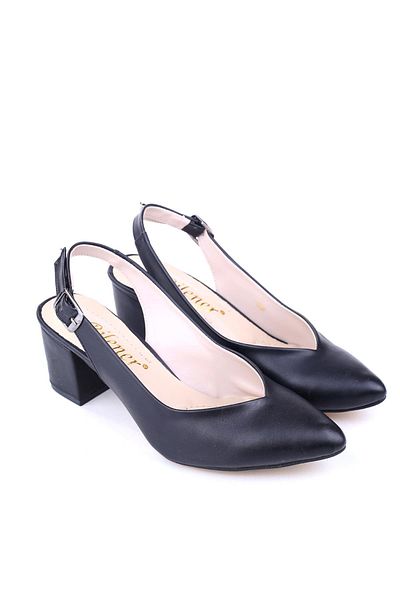 Papuçsepeti Shoe Basket 4847 Women's 6 cm Heeled Open Back Classic Shoes