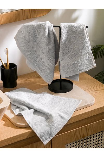 LC Waikiki Embroidered Cotton Hand Towel Set of 3 30X50 cm