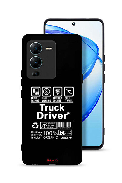 Tolwak غطاء حماية لهاتف Vivo V25 Pro 5G، ملصق سائق شاحنة