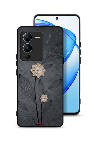 Tolwak غطاء حماية لهاتف Vivo V25 Pro 5G برسومات زهور ماسية
