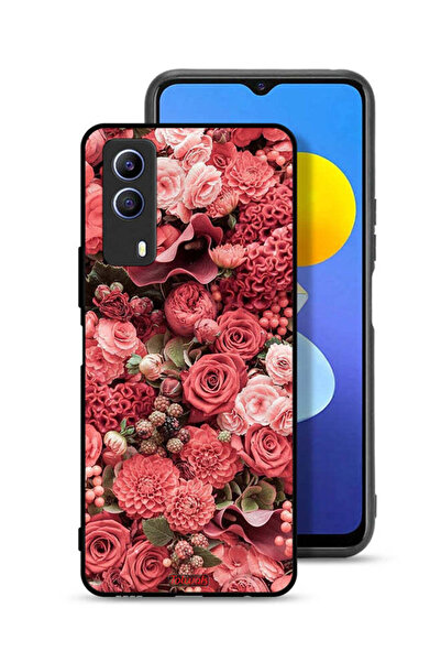Tolwak غطاء حماية لهاتف Vivo T1x بلون الخوخ والورود