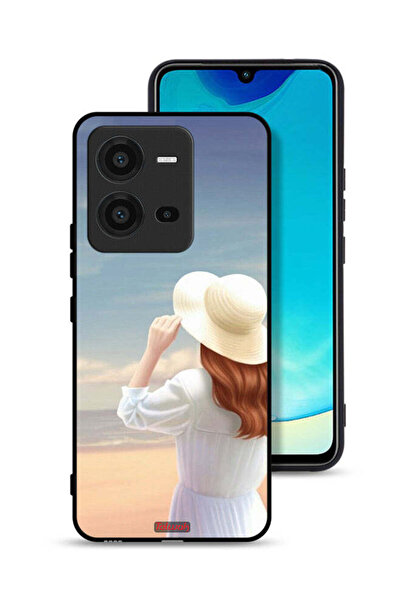Tolwak Vivo V25 5G Protective Case Cover Hat Girl Standing