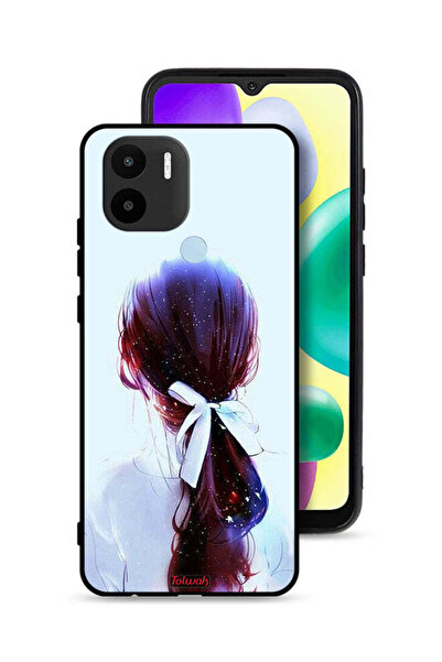 Tolwak غطاء حماية شاومي ريدمي A1 بلس بتصميم ربطة شعر مع رباط شعر وفن فتاة