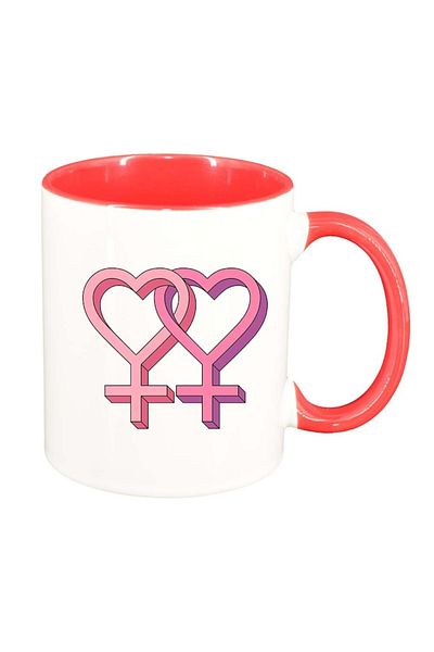 INOVATIX Personalized white mug, Gender Sign, dark red interior, D985, INOVATIX®. 330ml