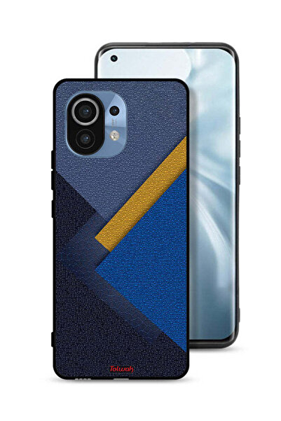 Tolwak غطاء حماية لهاتف شاومي مي 11 بنقشة مثلثات جلدية