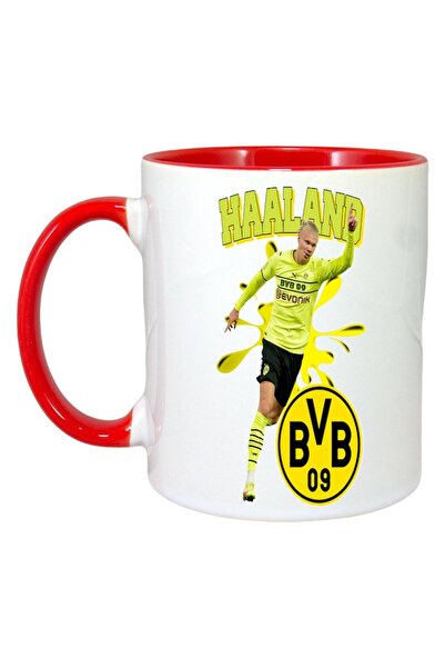 INOVATIX Cana Alba Personalizata, Haaland Borussia, Maner Si Interior Rosu, ®...