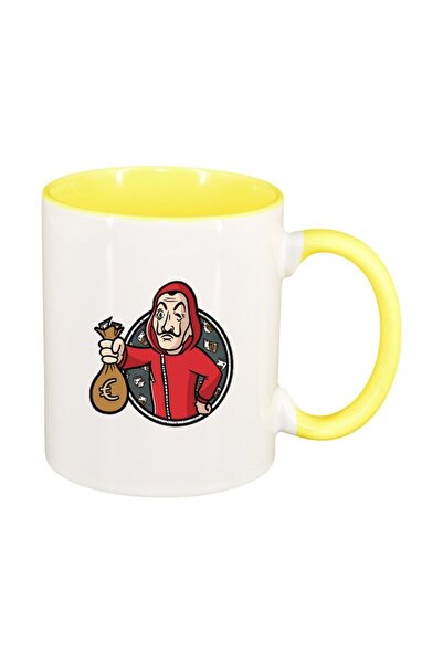 INOVATIX Cana alba personalizata, La Casa De Papel, interior galben, D1485, I...