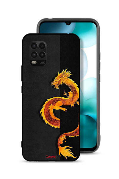 Tolwak Xiaomi Mi 10 Lite 5G Protective Case Cover Dragon Art